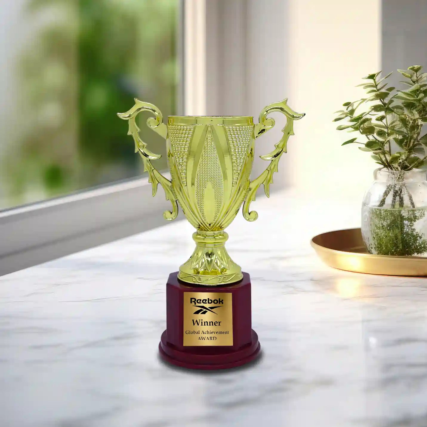 Personalized Prestigious Gold-plated Victory Trophy